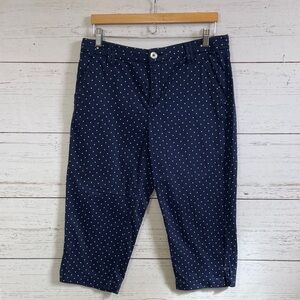 Khakis & Co. Navy & White Stretch Capri Pants with Comfort Waistband, size 12